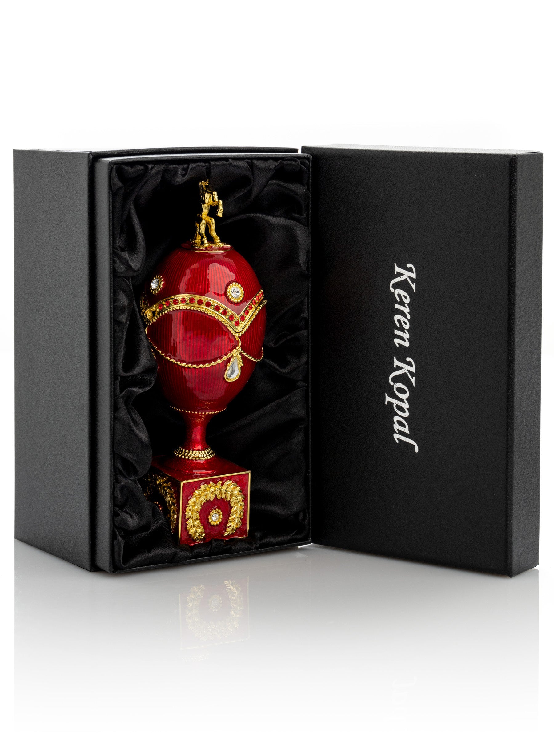 Red Faberge Egg with Gold Horse - Image 4
