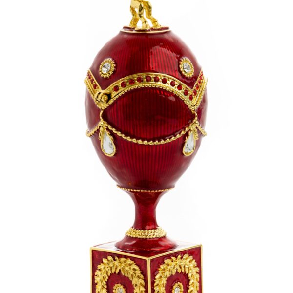 Red Faberge Egg with Gold Horse
