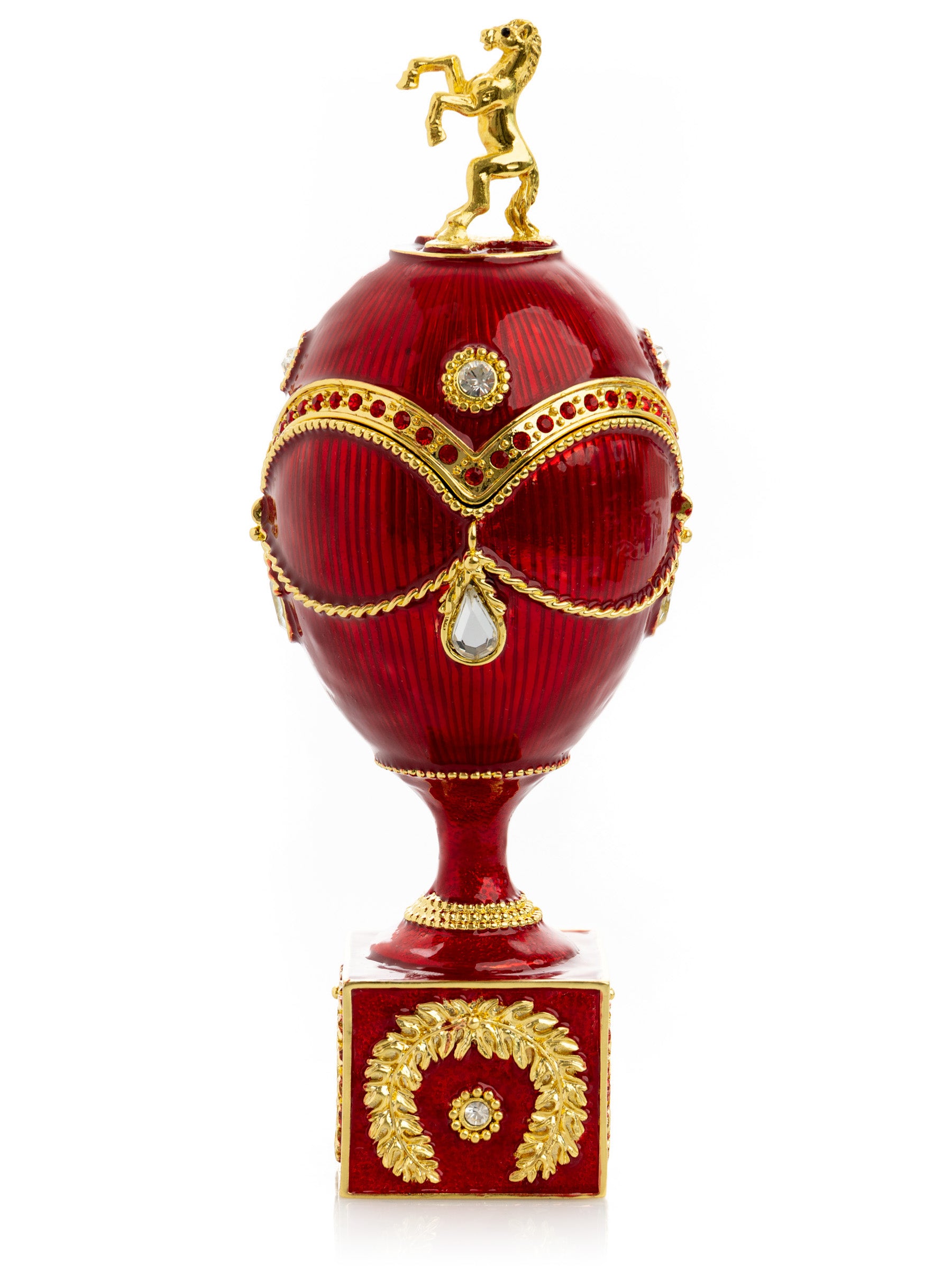 Red Faberge Egg with Gold Horse - Image 3