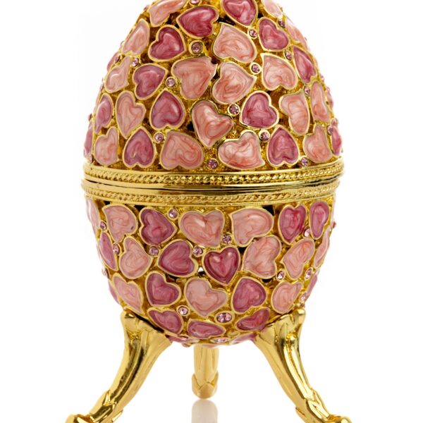 Pink egg decorated with hearts valentine's day