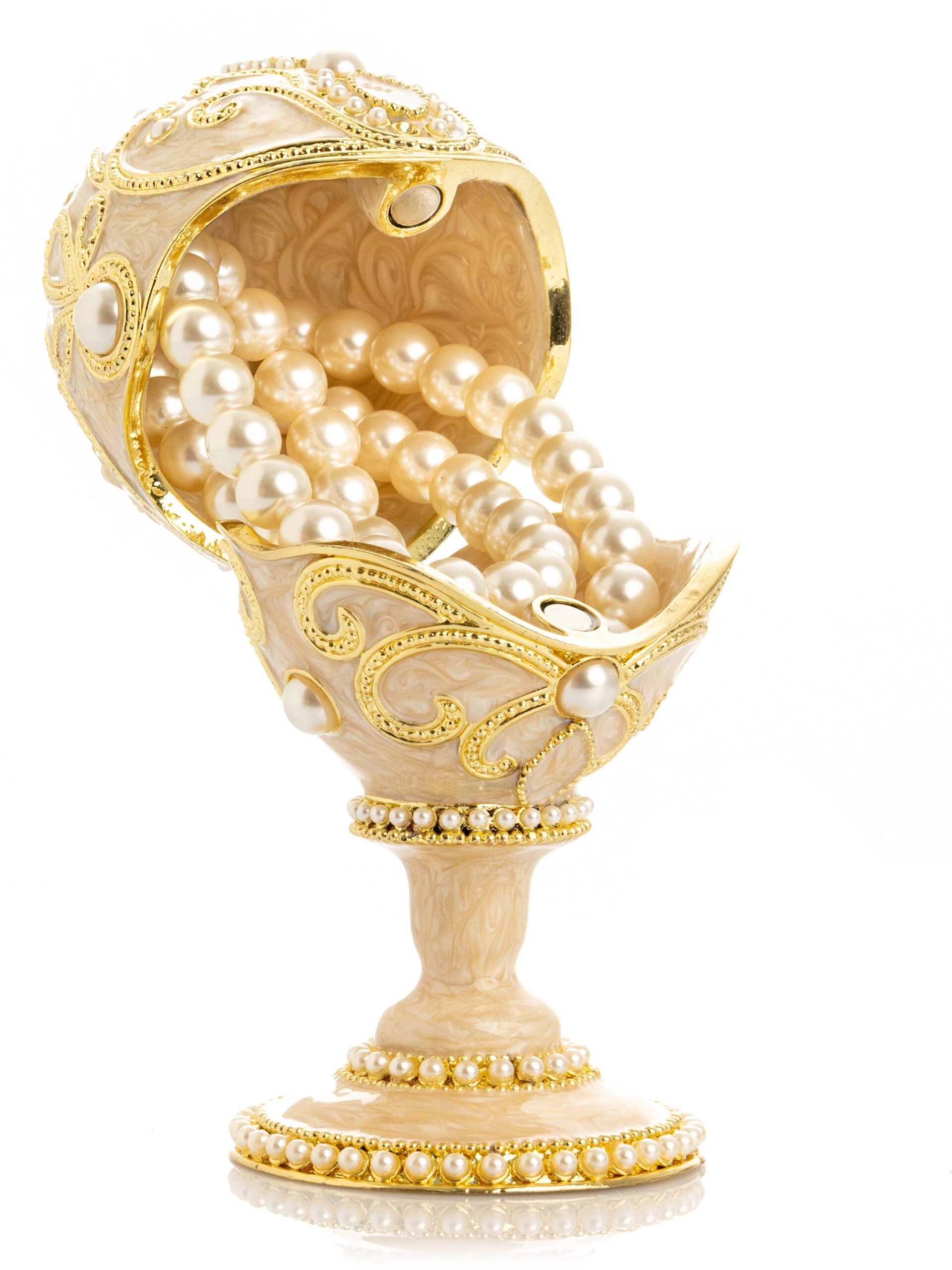 Gold Easter Egg with Pearls Necklace