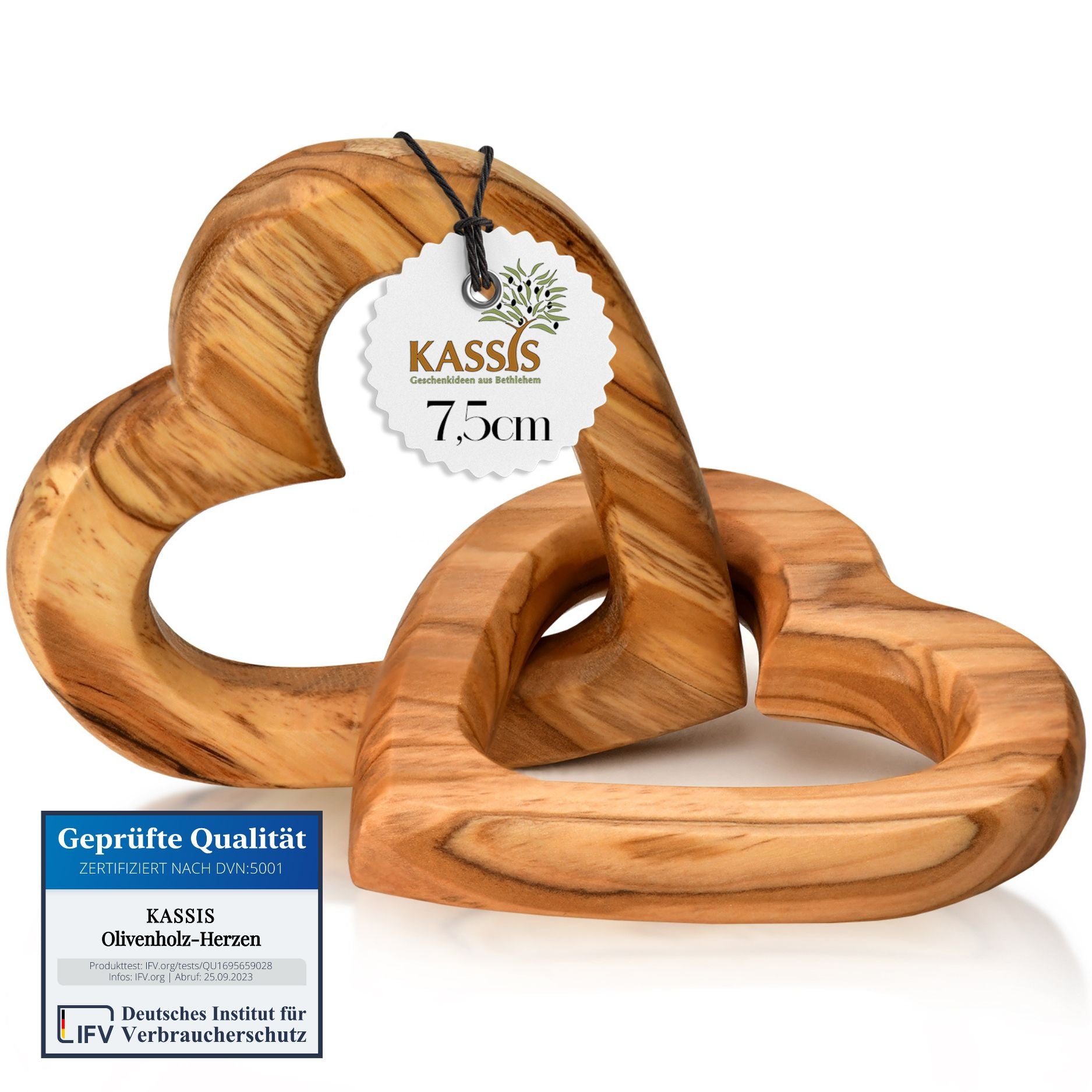 Olive wood connected hearts, a beautiful gift for weddings, engagements, anniversaries, and Valentine's Day. - Image 8